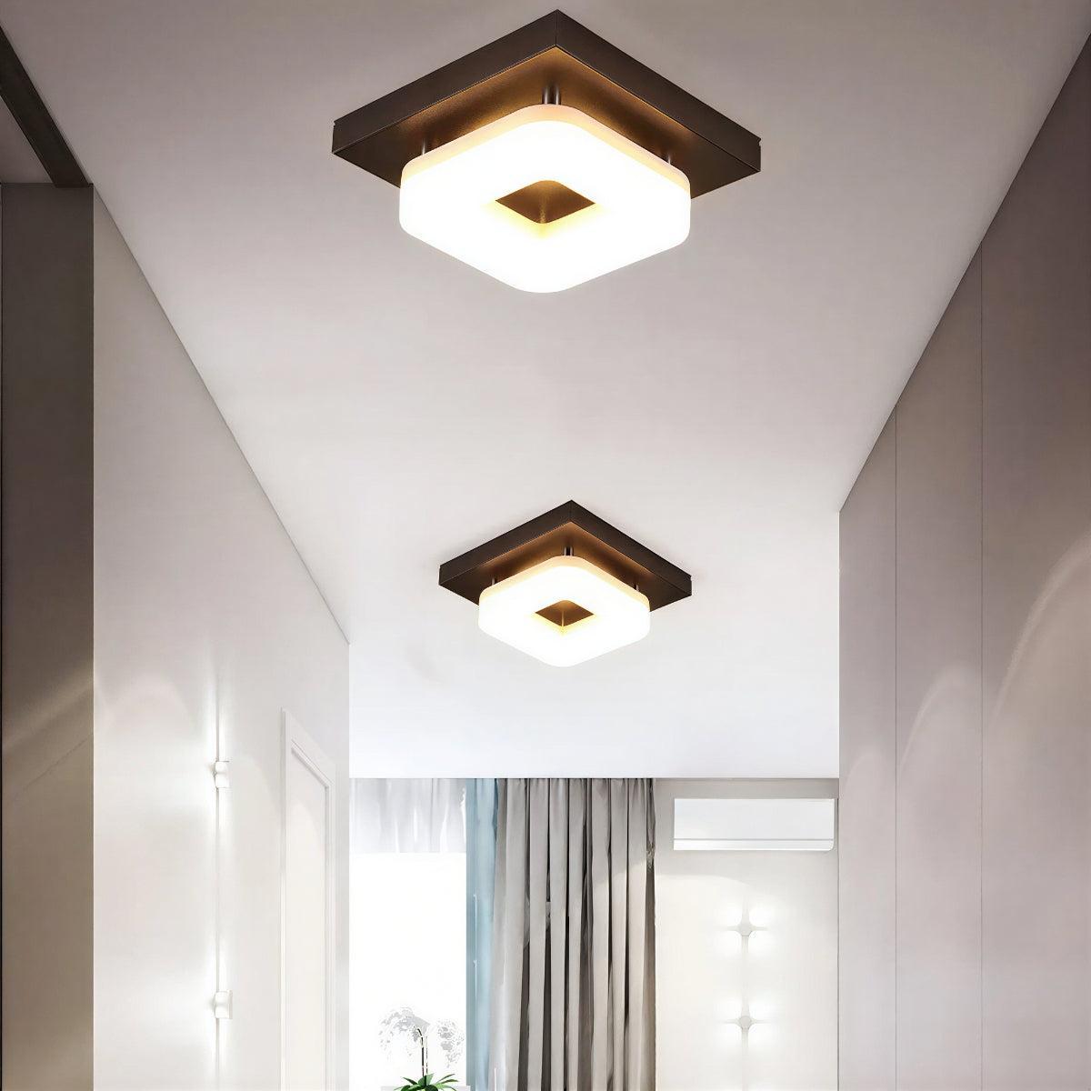Modern Square Ceiling Light Fixture With Flush Mount Design