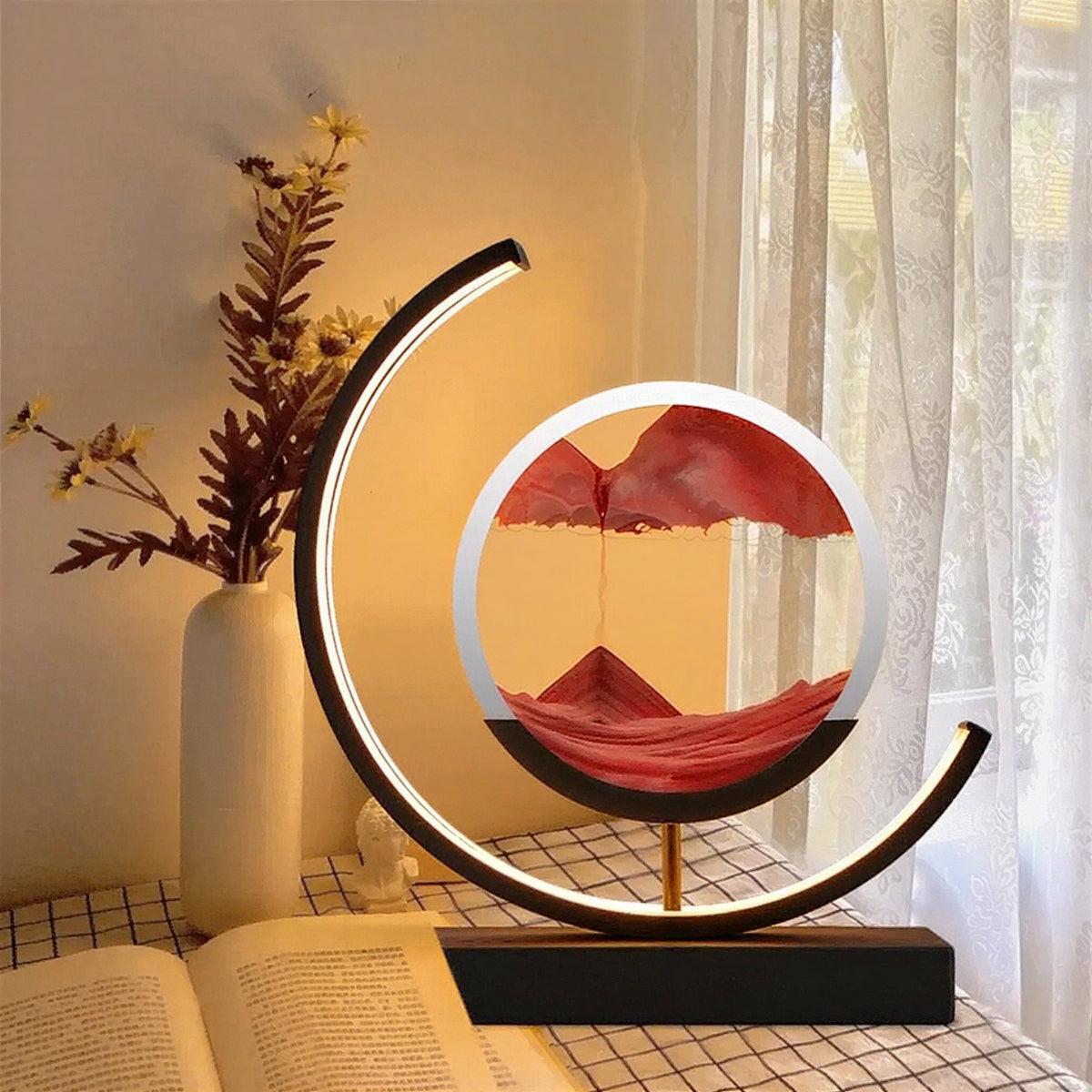 Modern Table Lamp With Dynamic Moving Sand Art