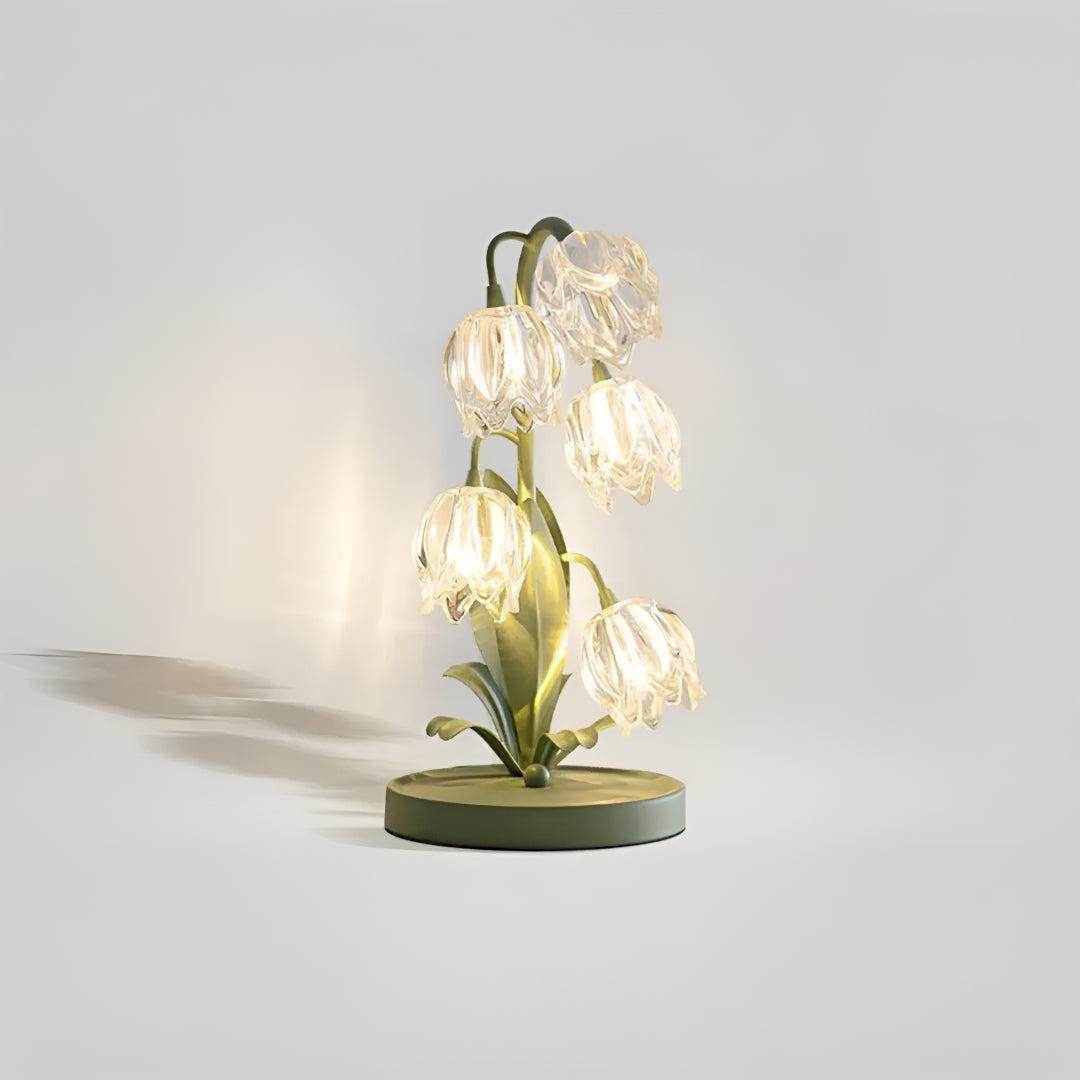 Modern Table Lamp With Flower Glass Shades