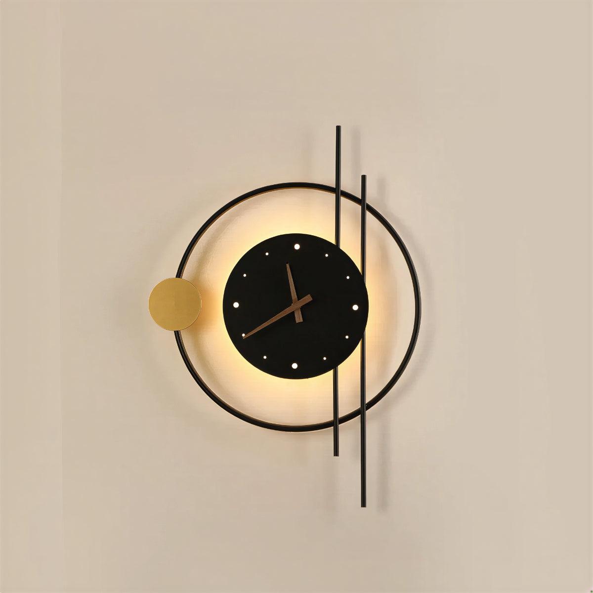 Modern Wall Clock Light With Ambient Lighting Design