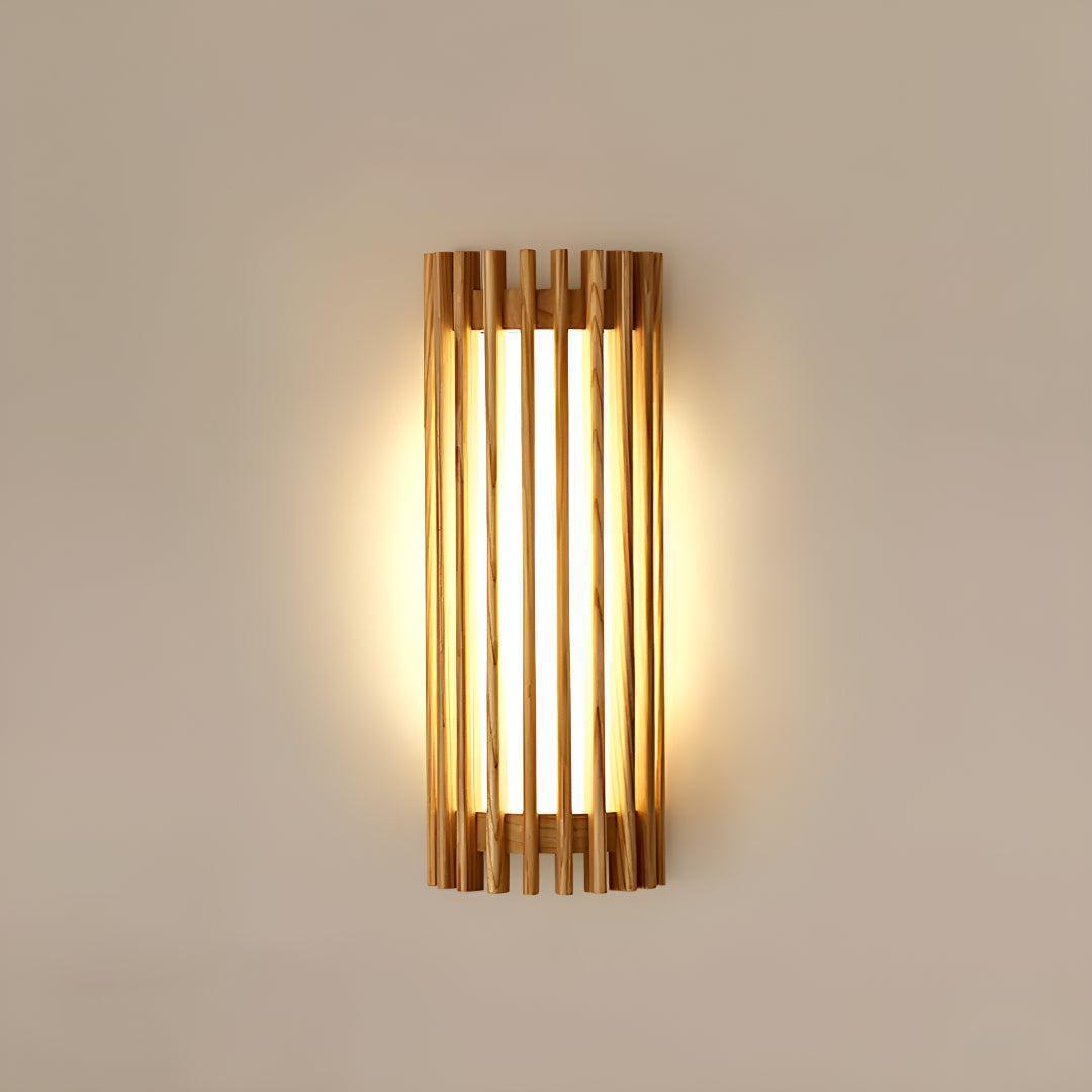 Modern Wall Sconce Lamp With Wood Cage for Indoor Lighting