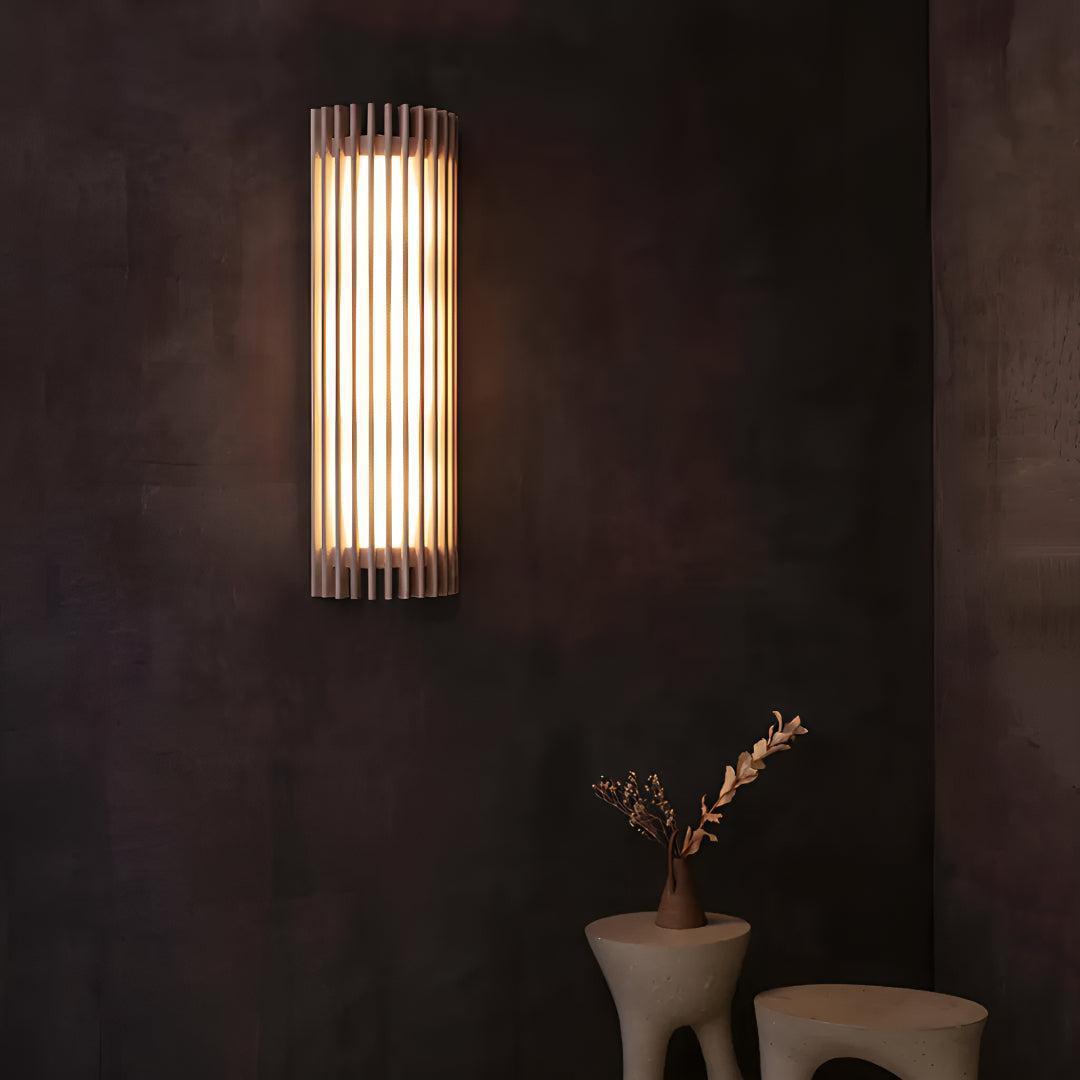 Modern Wall Sconce Lamp With Wood Cage for Indoor Lighting