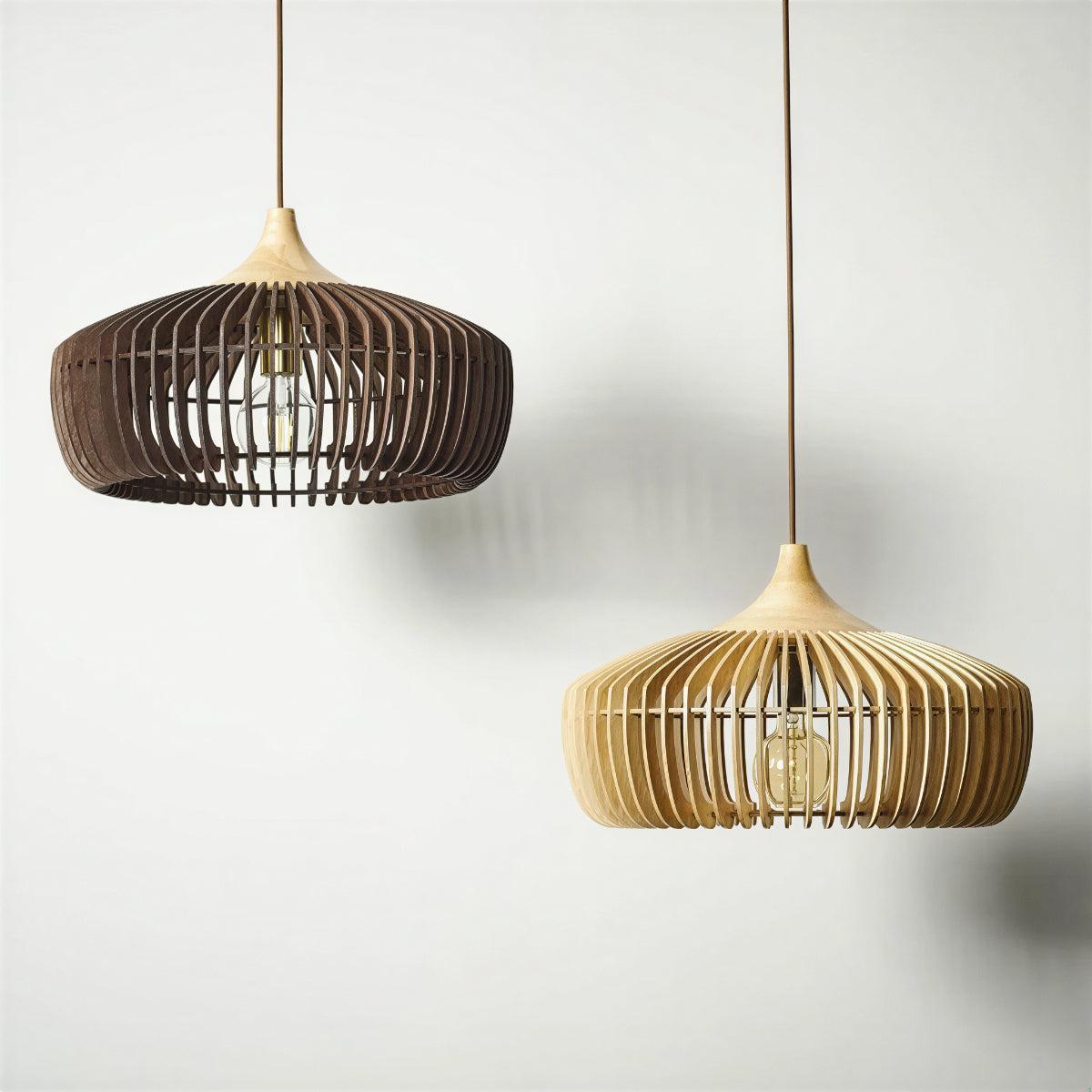 Nordic Wooden Pendant Lighting With Modern Japanese Style