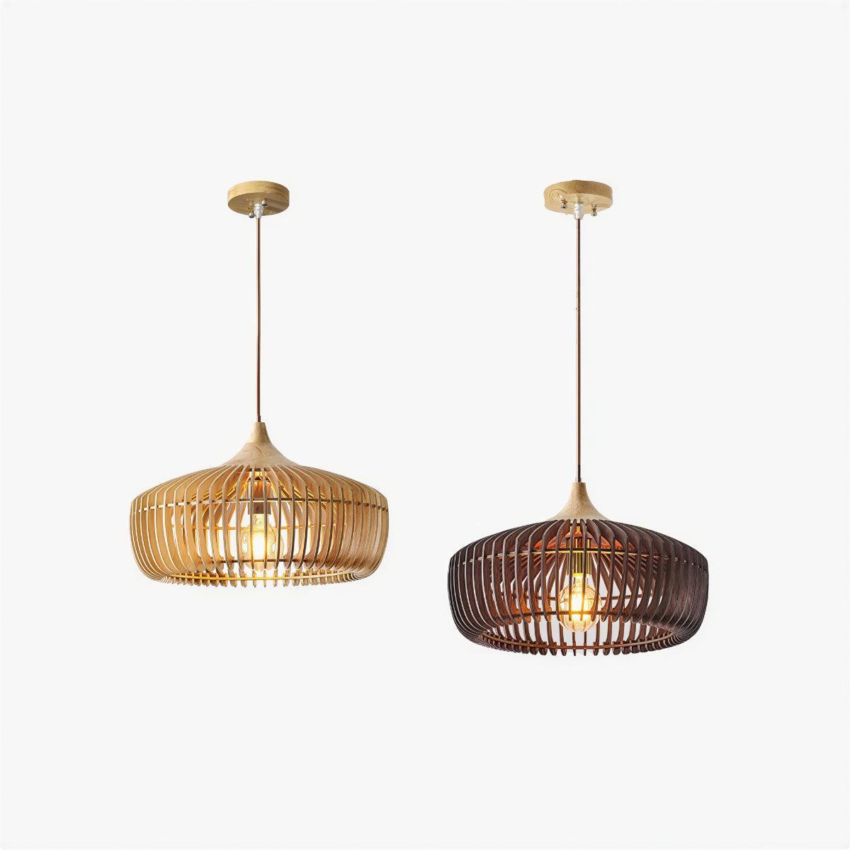 Nordic Wooden Pendant Lighting With Modern Japanese Style