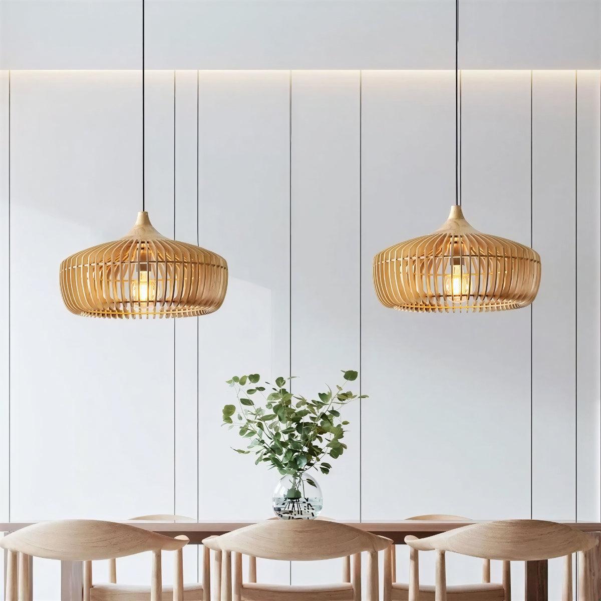 Nordic Wooden Pendant Lighting With Modern Japanese Style