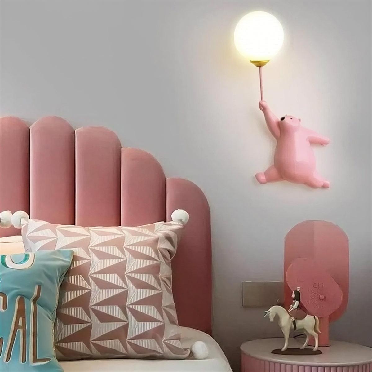 Nursery Night Light Wall Lamp for Kids Room with Polar Bear Design