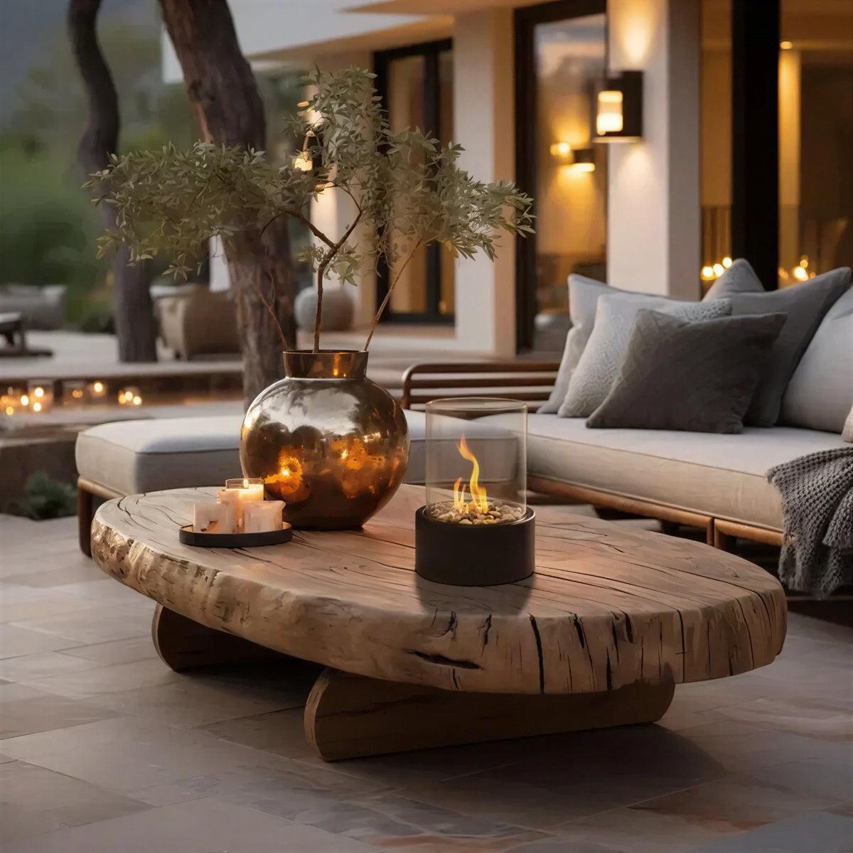 Portable Tabletop Fire Pit for Indoor and Outdoor Use with Ethanol Burner