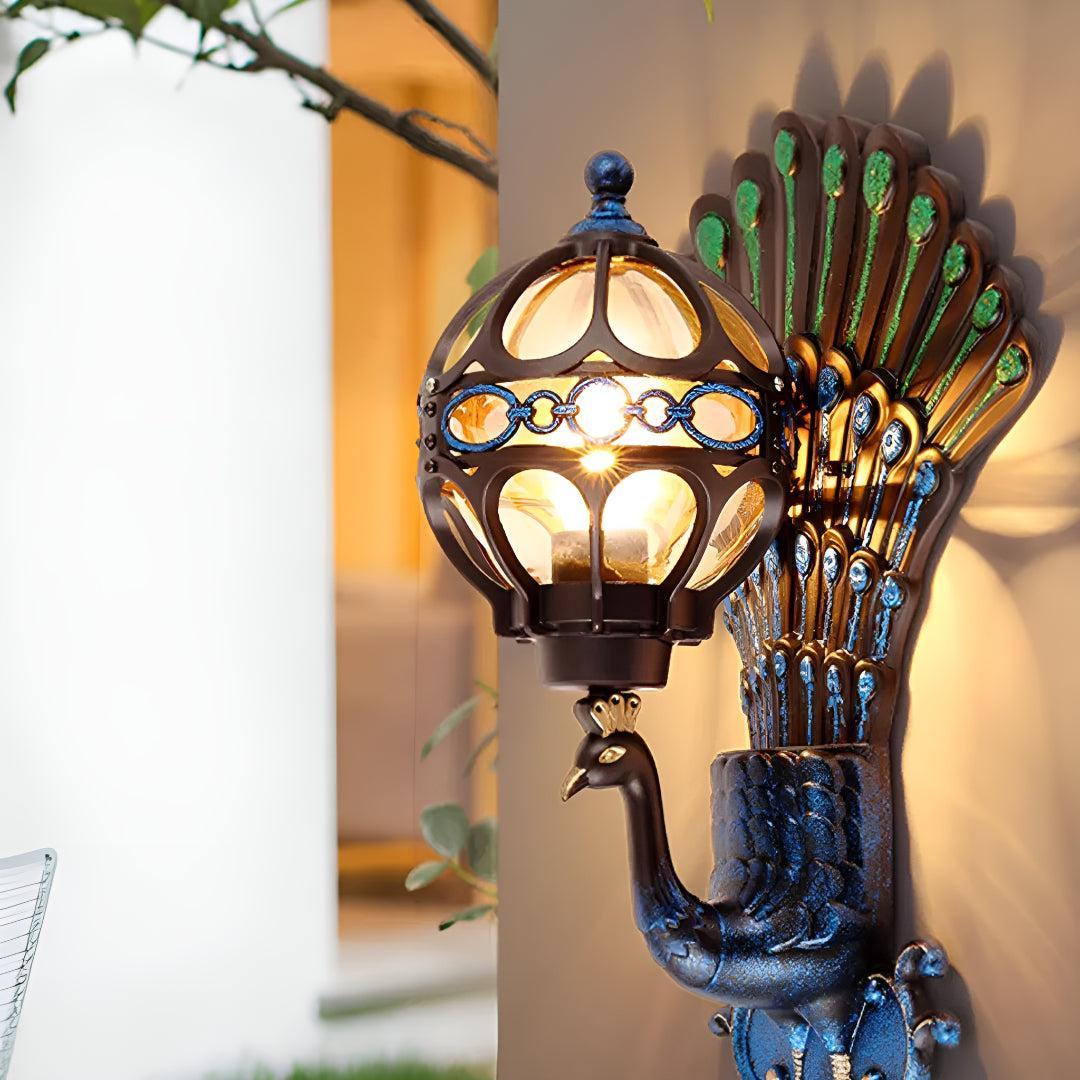 Retro Decorative Peacock Outdoor Wall Light for House