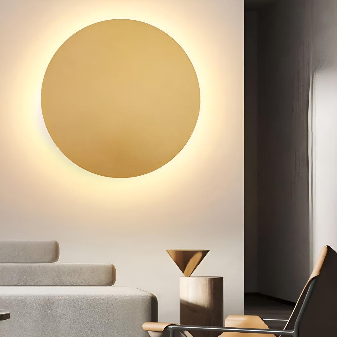 Round Metal LED Wall Mounted Light with Ambient Glow