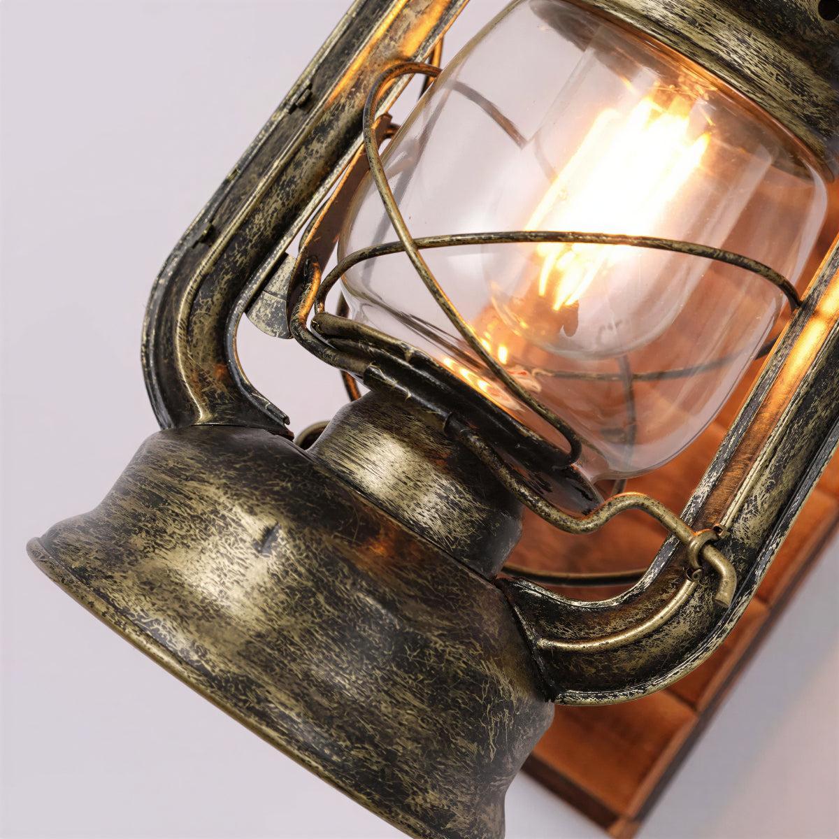 Rustic Wall Sconce Lantern for Bedroom Lighting with Warm Ambiance