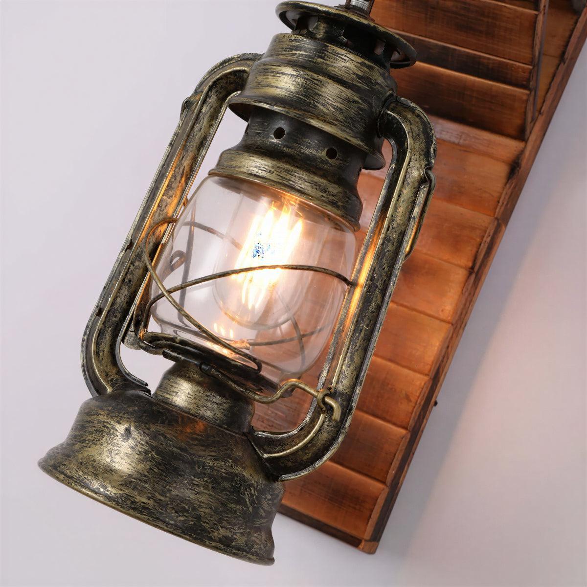 Rustic Wall Sconce Lantern for Bedroom Lighting with Warm Ambiance