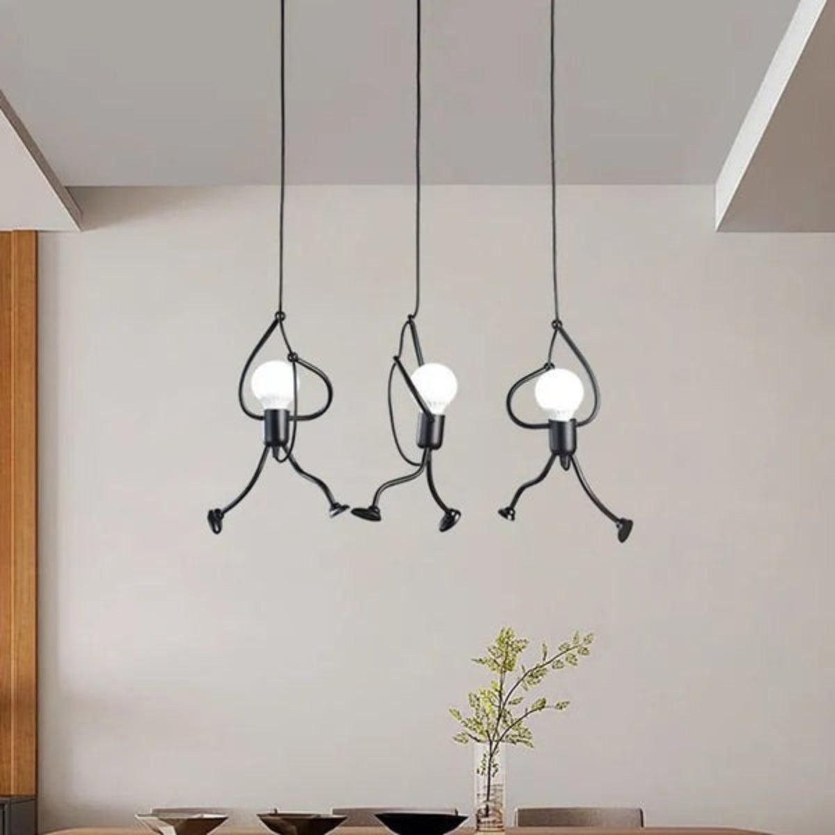 Stick Figure Ceiling Light with Modern Climbing Design