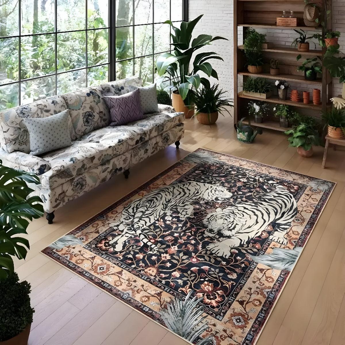 Tiger Print Living Room Rug