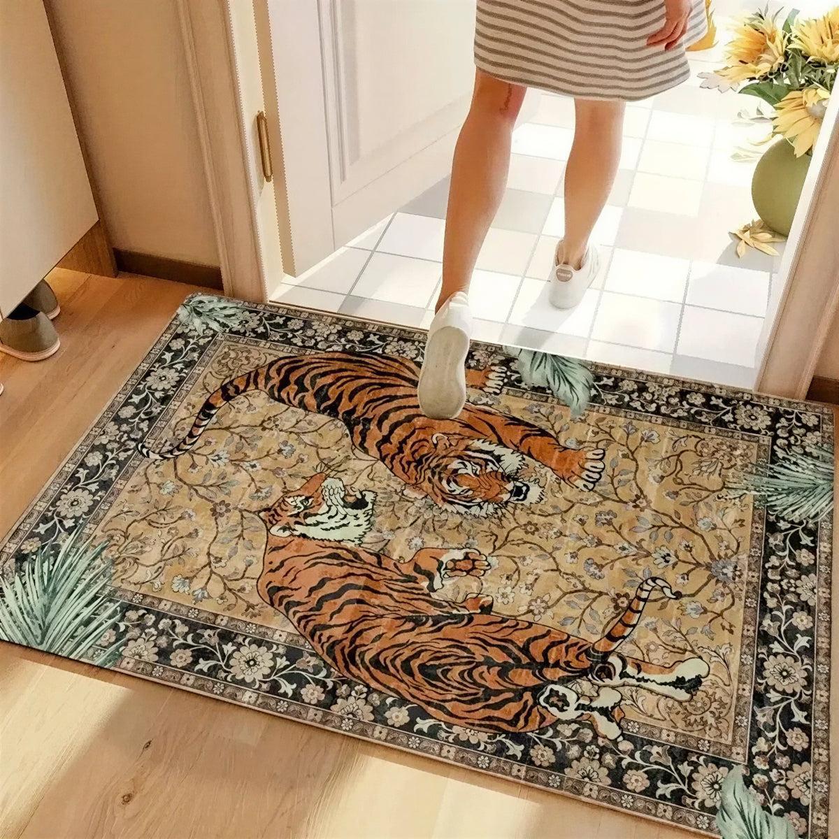 Tiger Print Living Room Rug