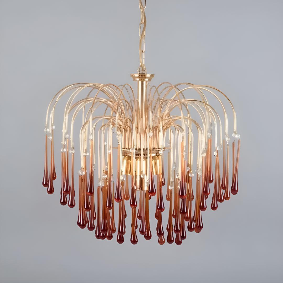 Vintage Italian Style Glass Chandelier For Dining And Living Room