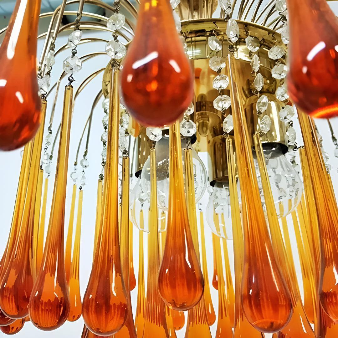 Vintage Italian Style Glass Chandelier For Dining And Living Room